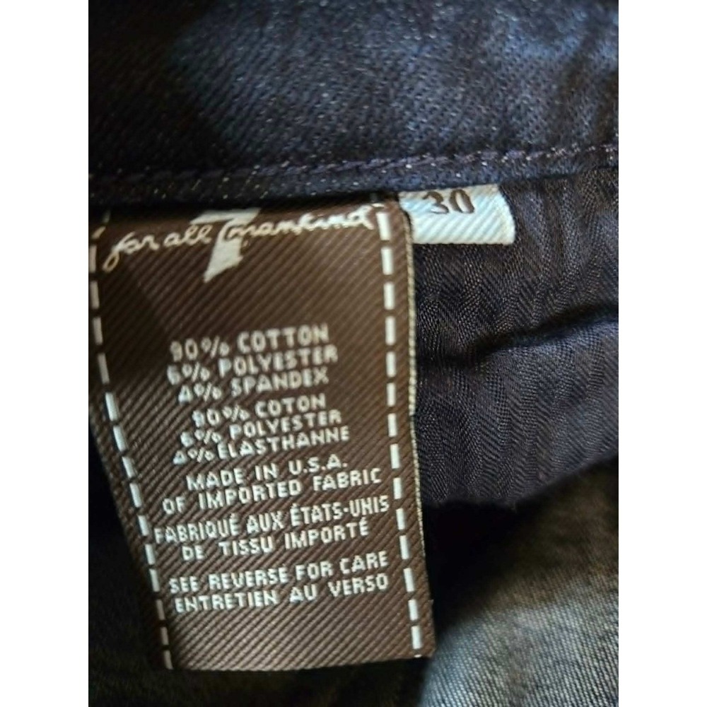 7 For All Mankind Kimmie Straight Leg Jeans Dark Indigo Blue Stretch Size 30 - Picture 3 of 9